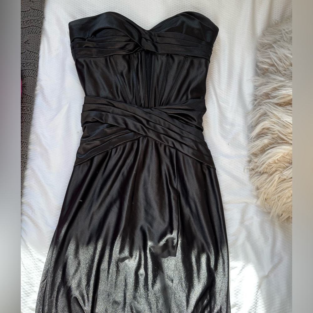 worn once black prom dress strapless